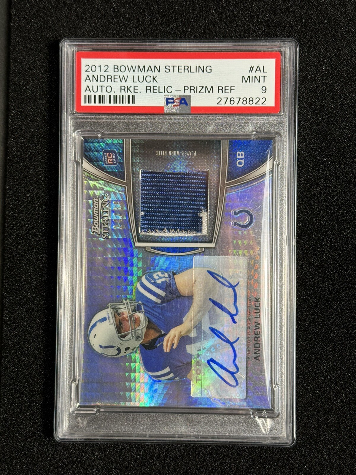 Andrew Luck Bowman Sterling Autograph Rookie Relic #AL Prism Refractor