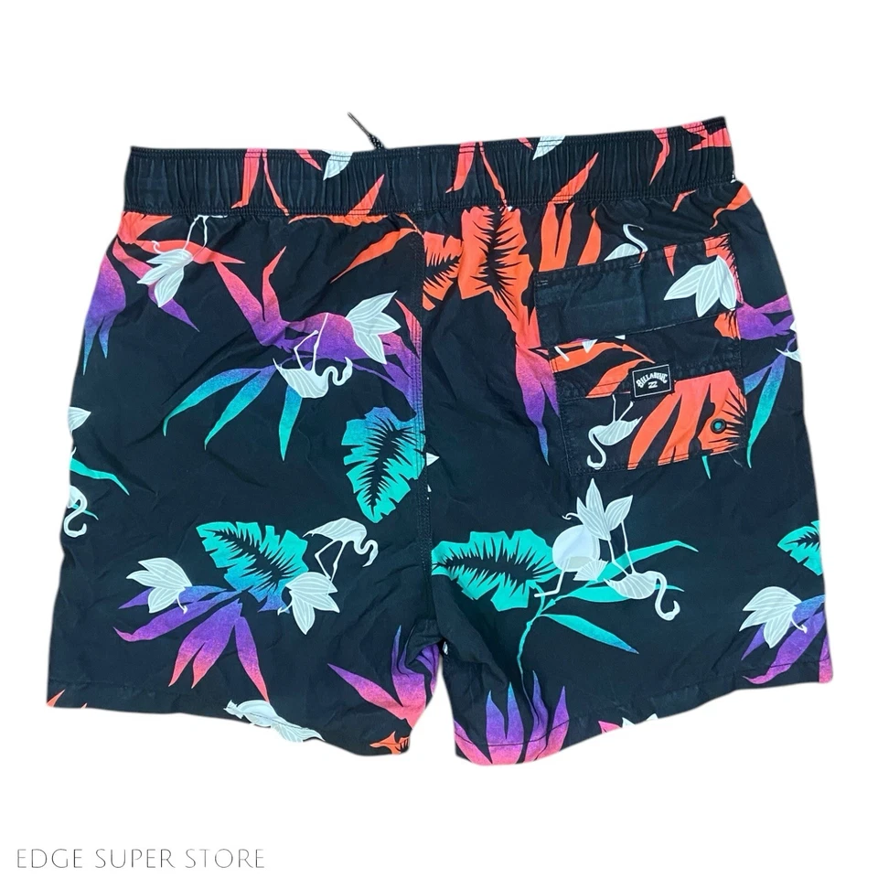 Pantalones Cortos Billabong Hawaianos Florales Negros Rojo Azul Tabla de Nadar Surf Piscina Talla Grande Foto 4 de 4