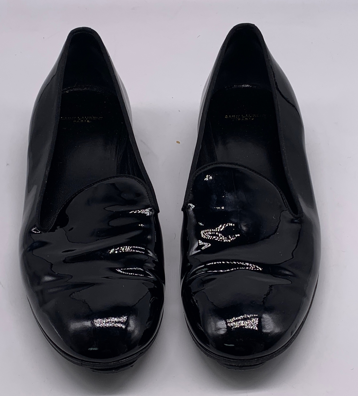 Mocassini bassi Saint Laurent donna neri in vernice taglia 39 5 us 9 5