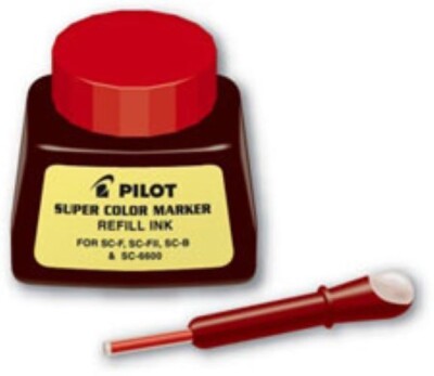 Pilot Ink Refill Red for Jumbo Super Color Perm. Marker 1oz. Bottle w/dropper