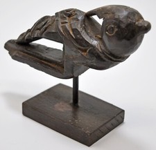 Antike Holz Parrot Vogel Figurine 1900-1940 Hand Geschnitzt
