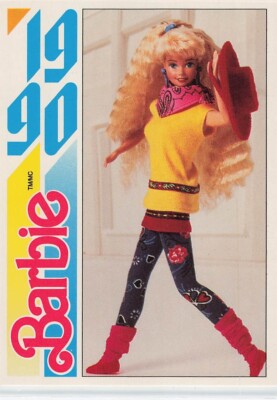 1991 Action/Panini Another First For Barbie 1990 #182 Western Fun Barbie 1 