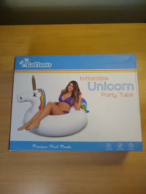 Go Floats Inflatable Unicorn party tube Premium Pool floats 4ft W x 3ft Tall New