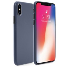 Custodia Protettiva per Cellulare Custodia Similpelle per IPHONE X Xs - Blu