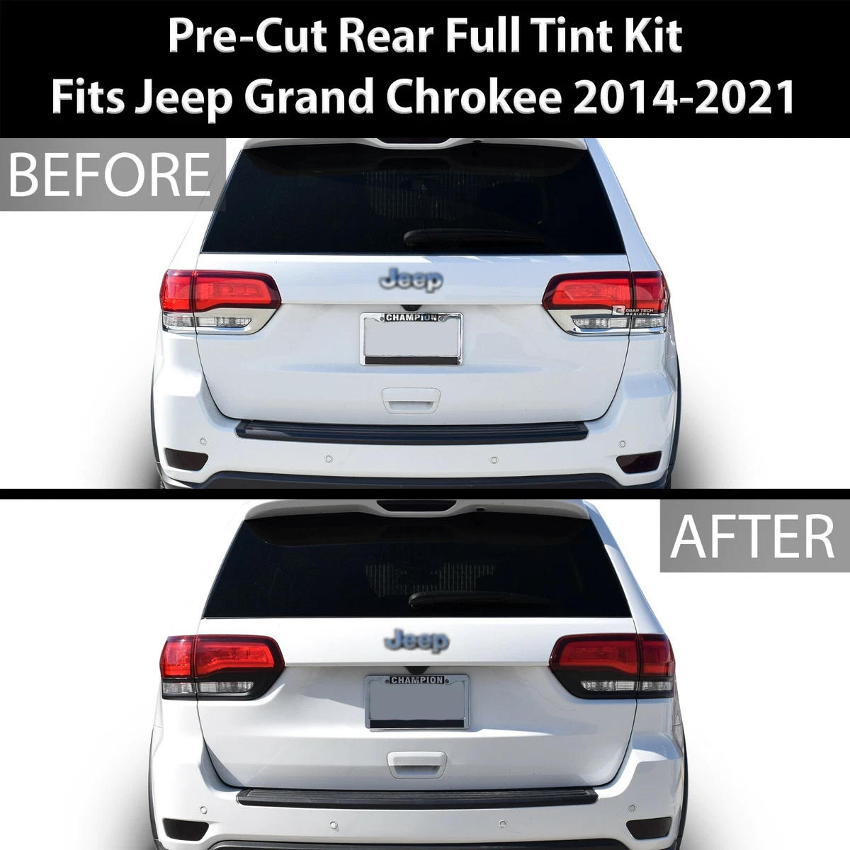 Fits 2014 2021 Jeep Grand Cherokee Tail Light Bezel Chrome Delete Vinyl Decal