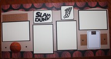 basketball scrapbook pages 2 each 12 x 12 handmade photo ready Slam Dunk