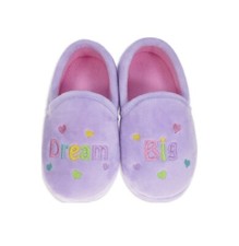 WONDER NATION Girls Size 7-8 Dream Big Aline Comfort Slipper Shoes Purple