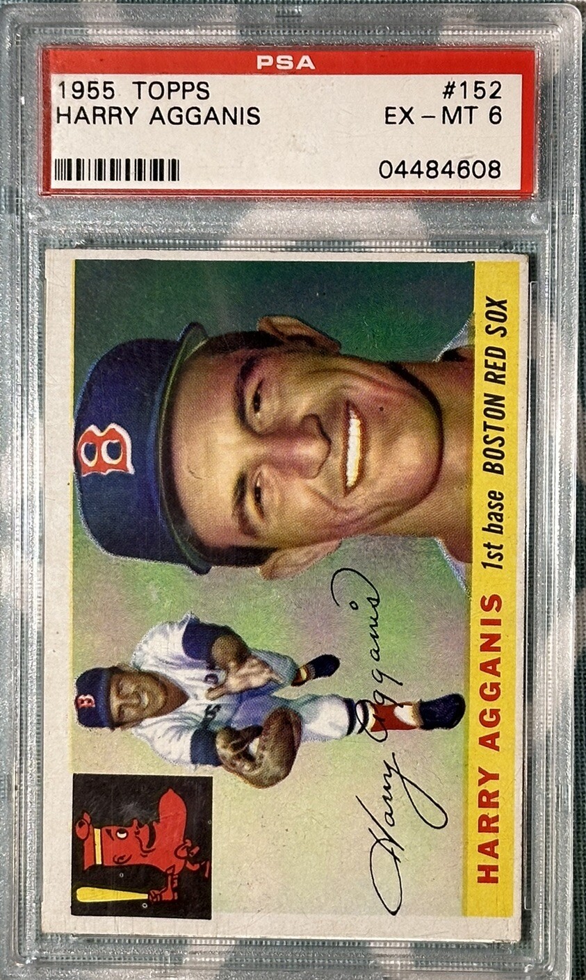Harry Agganis Rookie RC PSA 6 1955 Topps #152 Boston Red Sox