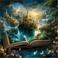 Waterfall Scenery Diamond Art Kits for Adults,Castle Diamond Painting Kits fo...