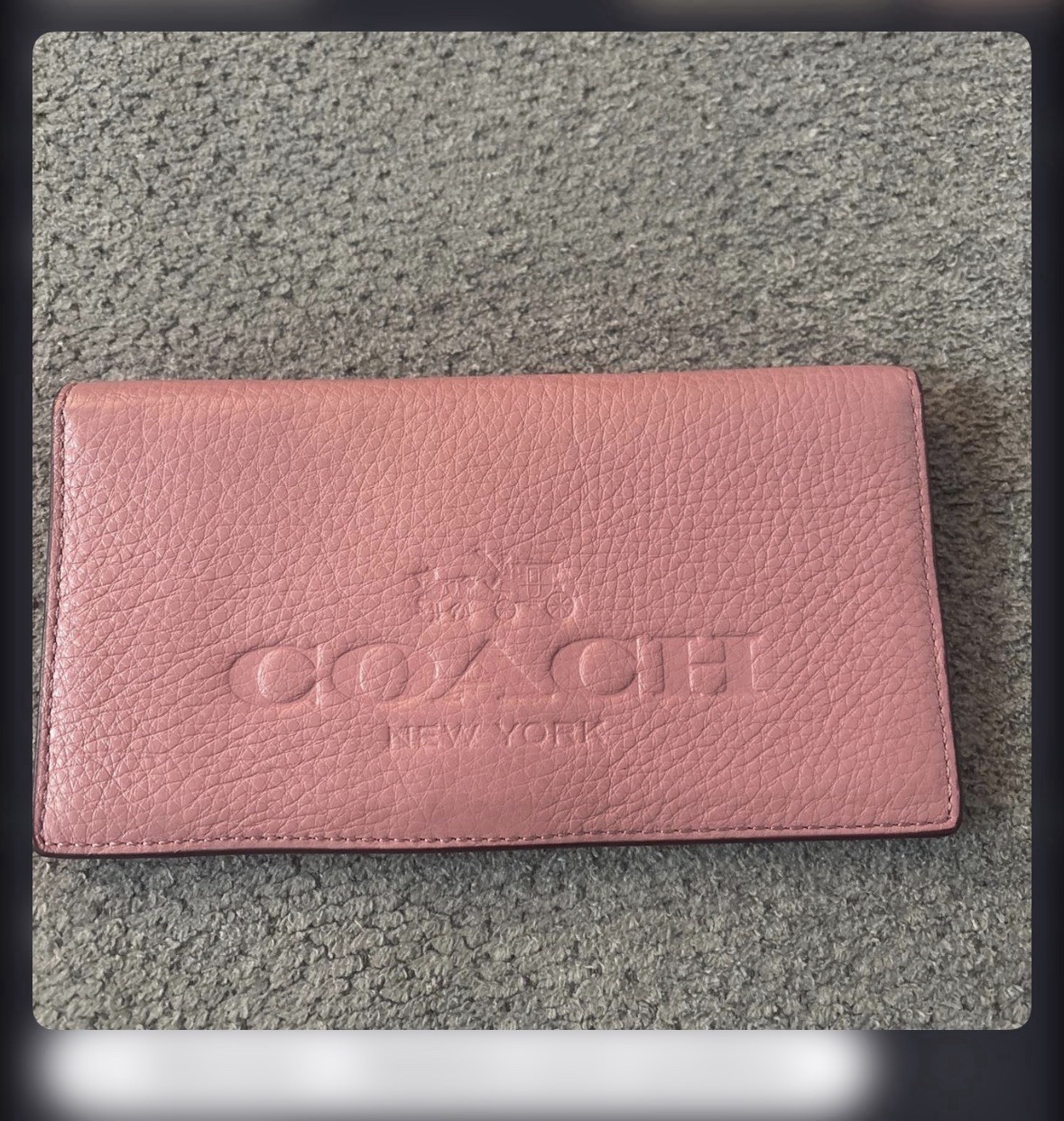 Coach Pink Solid Pattern Women's checkbook cover/… - image 2