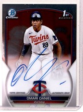 2023 Bowman Chrome Prospect Autographs Omari Daniel RC Auto Minnesota Twins