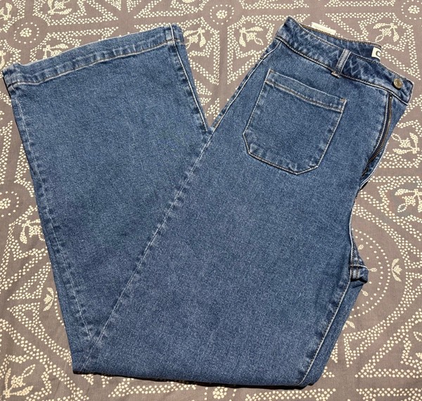 ONLY Victoria High Waist Flared Pocket Denim Jeans Womens EU 28/32 Blue