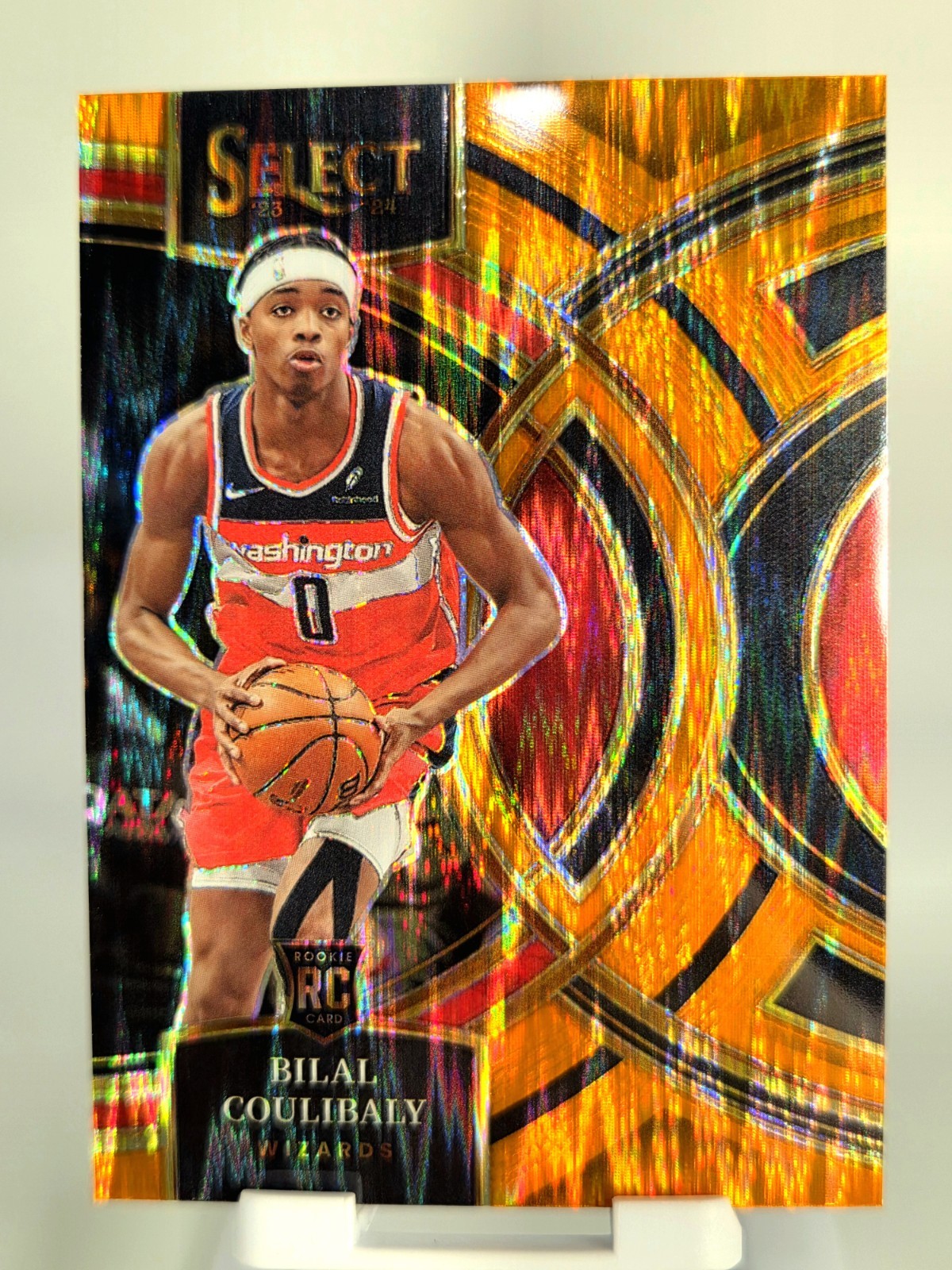 2023-24 Panini Select - Premier Level Bilal Coulibaly #131 Orange Flash Prizm RC