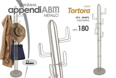 ALBERO APPENDIABITI PIANTANA TORTORA METALLO FERRO MODERNO ATTACCAPANNI 180*35cm