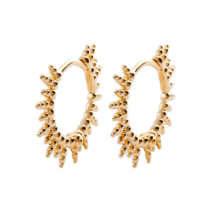 Créoles Soleil Or Anti Allergie pour Oreilles Sensibles Plaquage 750