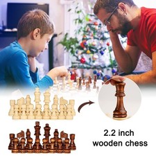 32PCS Wooden Chess Word Chess Set Chess Game Chess Board Game For Adult Kids