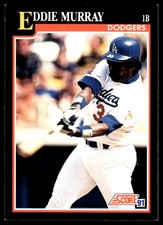Eddie Murray 1991 Score #310 Dodgers MLB READ FREE SHIPPING AutographDen