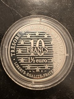Frankreich 1996 10 Francs 1½ Euro La Source Ingres 900 Silber PP KM1121