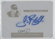 2008 Razor Signature Series Printing Plate Cyan 1/1 Tim Beckham #101 Auto 1u6