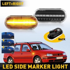 Pair Amber Led Side Markers Front Fender Lights For 99-04 Vw Jetta Golf Passat