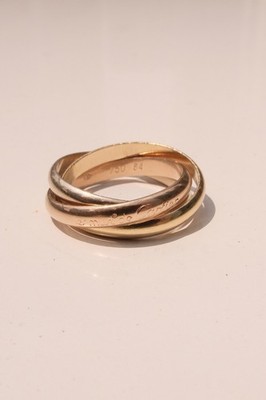 Authentic Les Must de Cartier Trinity Ring - 18K Tri-Color Gold