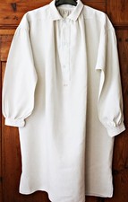 Altes handgewebtes Leinen Langarm Hemd * Herren / Damen Kleidung * Kragen 40 *