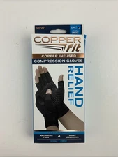 Copper Fit Hand Relief Compression Gloves L/XL new