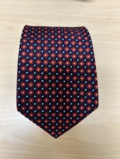 Brooks Brothers 346 Classic Neck Tie Pure Silk USA Geometric Red White Blue