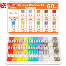 60Pcs Micro Assorement Fuses Kit -Micro2 Fuse Kit, Micro 2 Automotive Replacemen