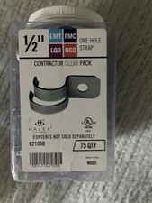 (75) Halex 1/2-Inch Rigid One-Hole Strap, 61105B, Steel