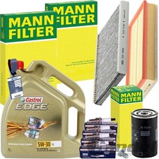MANN INSPEKTIONSPAKET+CASTROL 5W-30 MOTORÖL passend für AUDI TT 8N VW BORA 1.8