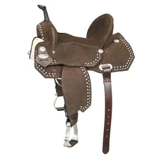 HILASON Flex Tree Western Horse Stud Trail Barrel American Leather Saddle Brown