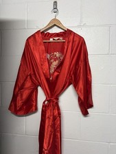 Dragon Embroidered Kimono Robe Lounge Wrap Belted size L