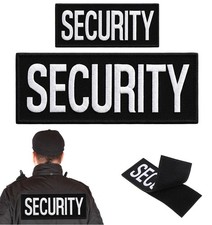 2 Pcs Security Patch for Vest, Reflective Hook and Loop Black