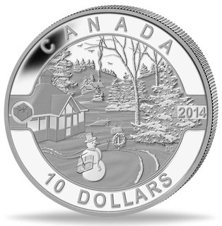 Kanada 10 $ 2014 Feiertage Silber 15 87 g matte Proof