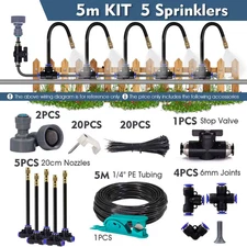 30-5M 1/4" 4/6Mm Misting Cooling System 360° Free-Bend Adjustable Nozzle Atomize