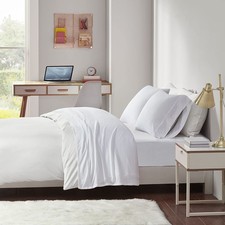 Intelligent Design Cotton Blend Jersey Knit Bed Sheet Set Wrinkle Resistant, Sof