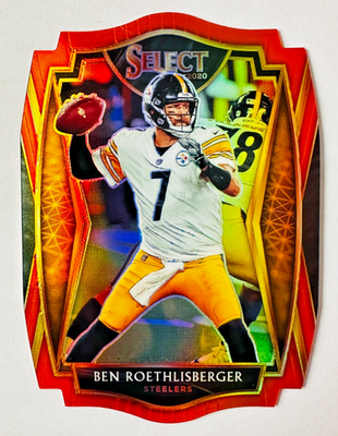 2020 Panini Select Ben Roethlisberger Die Cut ORANGE Prizm Card