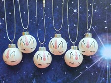 New Mini Miniature Unicorn Ball Christmas Ornaments 6 pack New 1"
