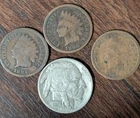 1881 indian head penny,2 1890 pennies and1928 buffalo nickel