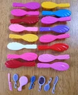 Vintage Barbie Hair Brushes Combs & Mirror Lot Of 23 Replacement Pcs All Colors