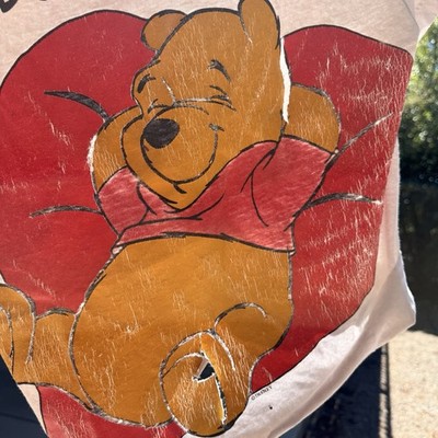 Vintage 90s Thrashed Winnie The Pooh Tshirt Adult Disney Distressed Holes