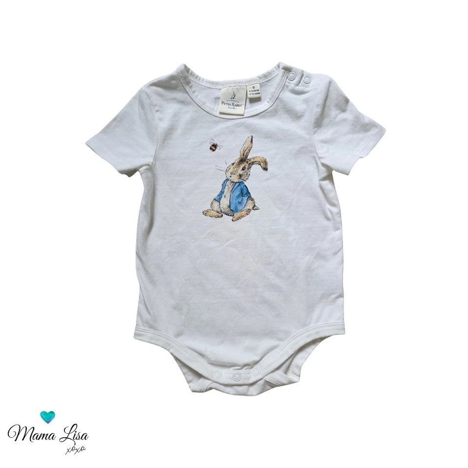 Peter Rabbit Bodysuit Size 0 & Baby Hooded Towel - image 4 of 4