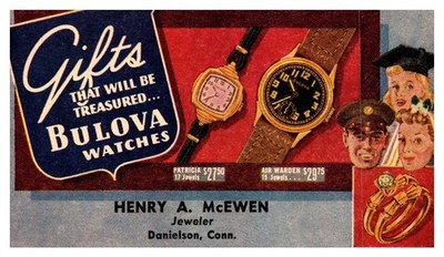 Connecticut  Danielson , Bulova Watches , Henry McEwen, Jeweler