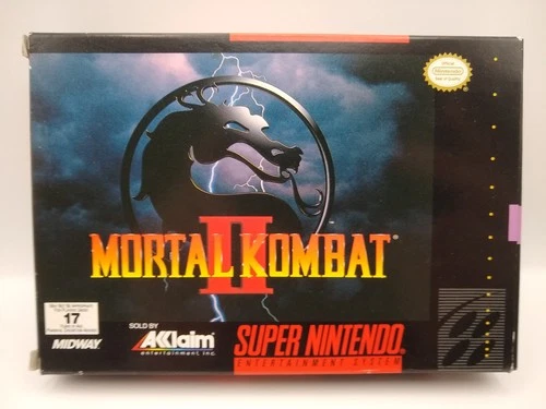 Mortal Kombat II (Super Nintendo SNES) Box+Game+Manual