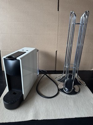 Nespresso Essenza Mini White Compact Espresso Machine (C30) & Pod Holder