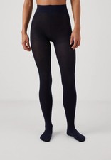 Falke L29819 Womens Dark Navy Cotton Family Knitted Tights Size XL