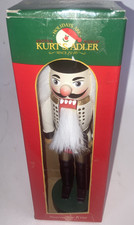 Kurt Adler Christmas Nutcracker 10" Original Box White Gold