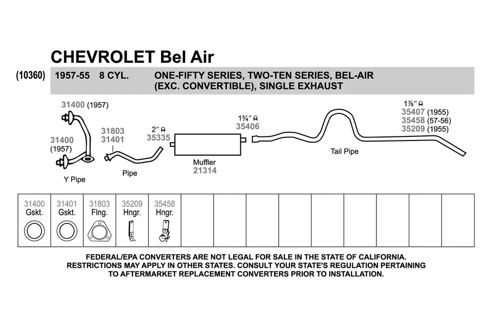 For Chevy Impala 58-64 Walker Quiet-Flow Steel Oval Aluminized Exhaust Muffler Foto 4 de 4