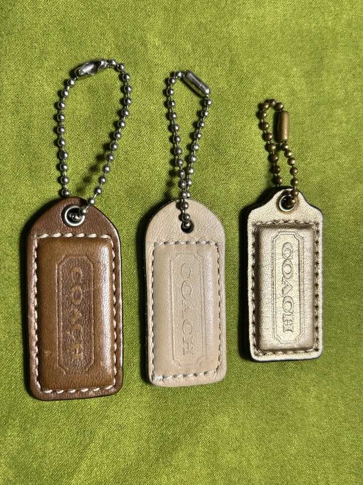 Coach Leather Hangtag Lot of 3 – Tan Beige Brown Replacement Tags | USA Seller - Image 4 of 4
